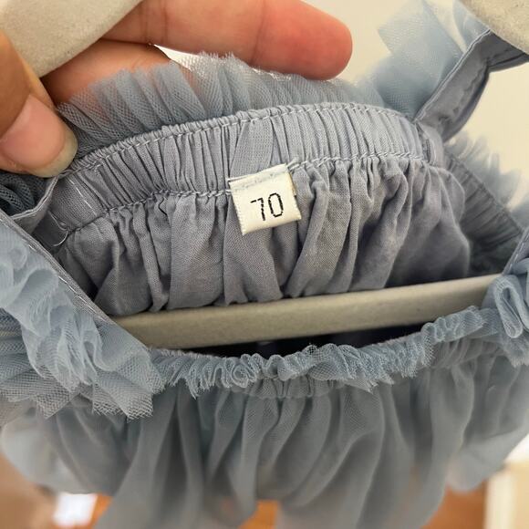 Blue Tulle Tutu Ruffle Baby Dress, Size 70 (6 Months) Wedding Birthday Occasion - Picture 10 of 10